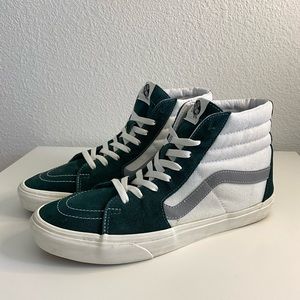 VANS Sk8-Hi Retro Sport Green White Men’s Suede Canvas Sneakers Size 11